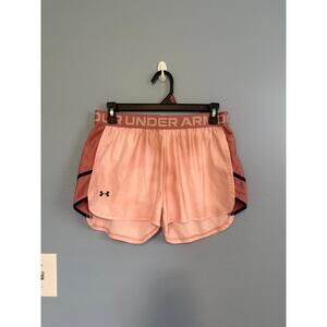 Under Armour Women's UA Play Up Print Inset Athletic Shorts Pink / Coral Med.